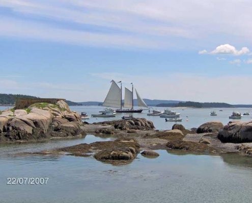 Schooner in Stonington Harbor